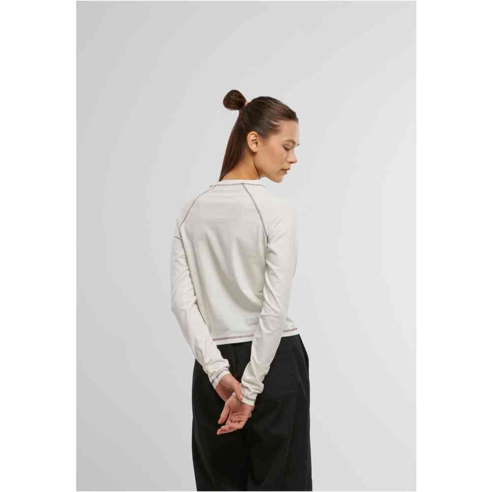 Urban Classics - Contrast Jersey Lange ärmel top - Gebrochenes Weiß